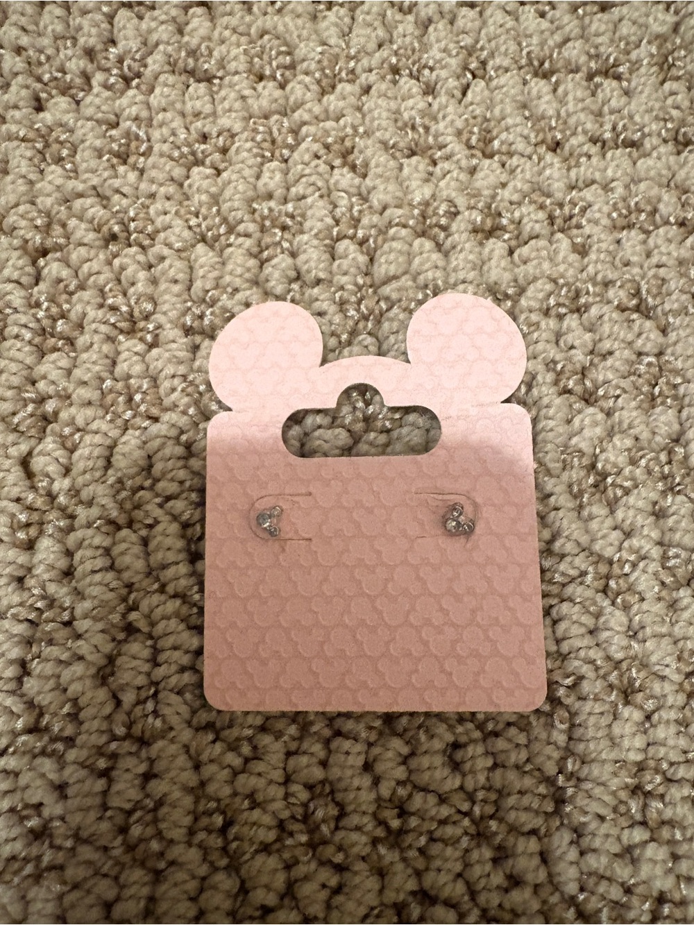 Disney Pink Heart Crystal Stud Earrings